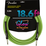 Fender Professional Series Glow in the Dark Cable Green 18,6 kabel gitarowy