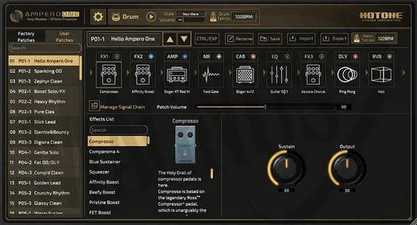 Hotone Ampero ONE MP-80 multiefekt gitarowy
