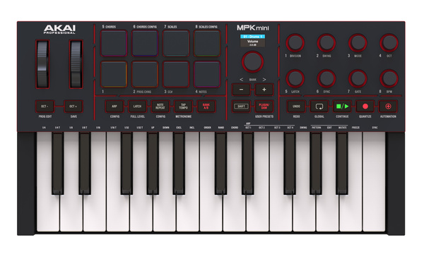 Akai MPK Mini MK4 Black ultrakompaktowa klawiatura sterująca