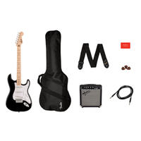 Squier Sonic Stratocaster Pack MF Black Gig Bag, 10G - 230V EU gitara elektryczna