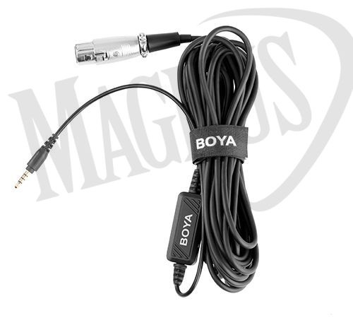 BOYA BY-BCA6 kabel mikrofonowy z wbudowanym przedwzmacniaczem, łączący mikrofon (XLR) ze sprzętem z wejściem 3.5mm TRRS