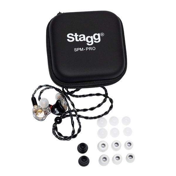 Stagg SPM-PRO BK - douszne monitory słuchawkowe słuchawki studyjne