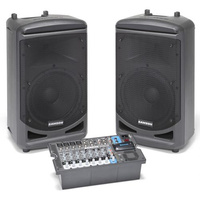 Samson XP1000B zestaw nagłośnieniowy z wbudowanym interfejsem Bluetooth, 2 x 500W klasa-D, 2x10" LF + 1HF, mikser 4xMIC/LINE, 2xSTEREO JACK/RCA