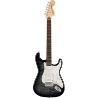 Squier FSR Affinity Series Stratocaster QMT, LF, White Pearloid Pickguard, Black Burst gitara elektryczna