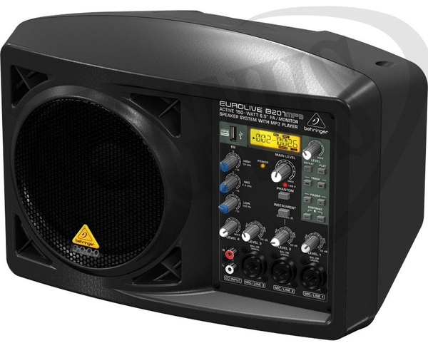 Behringer B207MP3 - kolumna odsłuchowa 150W z wbudowanym mikserem i odtwarzaczem mp3/USB aktywny monitor