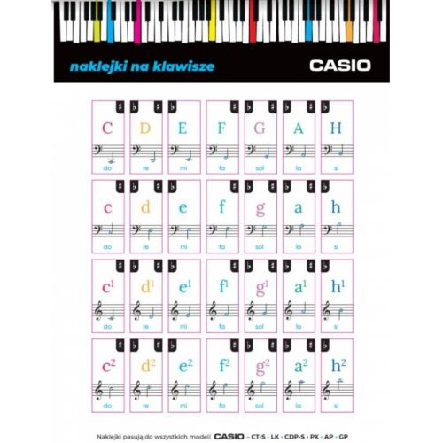 Casio naklejki na klawisze duże