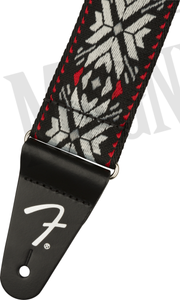 Fender Pasadena Woven Red Snowflake pasek