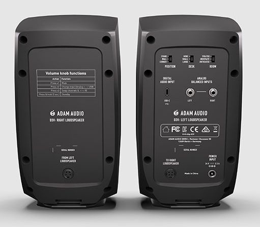 Adam Audio D3V BK + H200 - para monitorów aktywnych ze słuchawkami