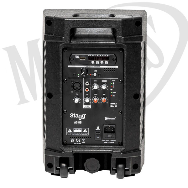 Stagg AS 8B  - dwudrożna kolumna aktywna 250W UHF w zestawie mikrofonem