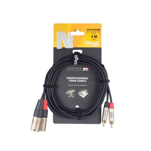 Stagg NTC3PR FR - podwójny kabel połączeniowy 3m