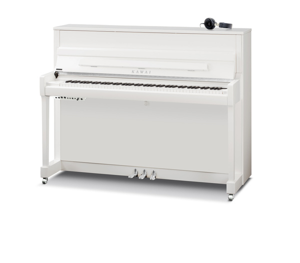 Kawai K-200 ATX4 WH Silver — Pianino akustyczne z hybrydowym systemem AnyTime X4