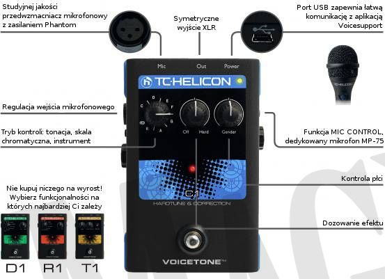 TC Helicon VoiceTone C1 Hardtune & Correction procesor wokalowy