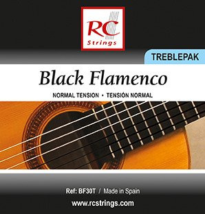 Royal Classics BF30T Black Flamenco - Wysokie struny do gitary klasycznej struny do gitary klasycznej