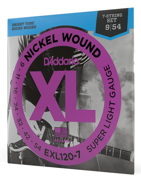 D'Addario EXL 120-7 struny do gitary elektrycznej