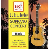 Royal Classics UBSC80 Ukulele Soprano-Concert set. Black - Struny do Ukulele struny do gitary klasycznej