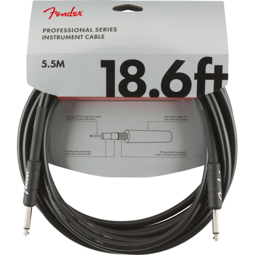 Fender Professional Series kabel Straight/Straight, 18.6', Black kabel instrumentalny