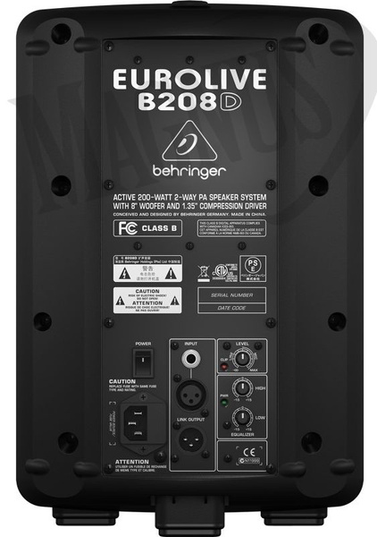 Behringer B208D - dwudrożna kolumna aktywna kolumna szerokopasmowa aktywna