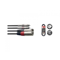Stagg STC3CMXM - kabel połączeniowy, podwójny, 3m. kabel instrumentalny