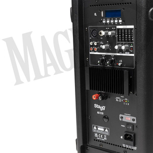 Stagg AS 12B  - dwudrożna kolumna aktywna 300W UHF w zestawie z dwoma mikrofonami