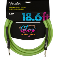 Fender Professional Series Glow in the Dark Cable Green 18,6 kabel gitarowy Akcesoria