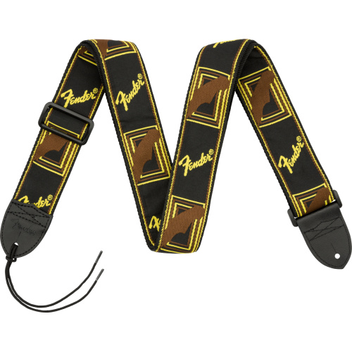 Fender Monogrammed Czarny/Żółty/Brązowy pasek