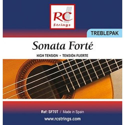 Royal Classics SF70T Sonata Forté Treblepak - Wysokie struny do gitary klasycznej struny do gitary klasycznej
