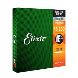 Elixir 14777 NanoWeb Stainless Steel 45-130 Long Scale struny do gitary basowej