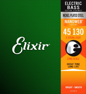 Elixir 14202 NanoWeb 5-str Long Scale 45-130 struny do gitary basowej