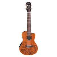 Luna Uke Tattoo A/E Mahogany gitara elektryczna