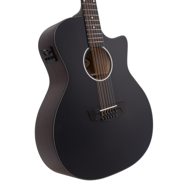 D'angelico Premier Fulton 12 LS Matte Black- gitara elektryczna