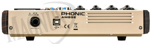 Phonic AM8GE mikser analogowy z interfejsem USB, menu PL, odtwarzaczem (USB/SD) MP3, WAV, FLAC i Bluetooth