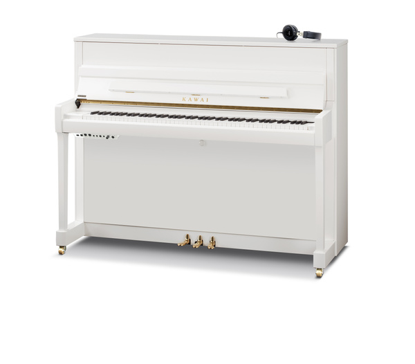Kawai K-200 ATX4 WH— Pianino akustyczne z hybrydowym systemem AnyTime X4