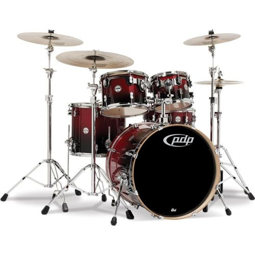 PDP CONCEPT Maple PD805.911 Red to Black Sparkle Fade + Hardware Pack perkusja akustyczna