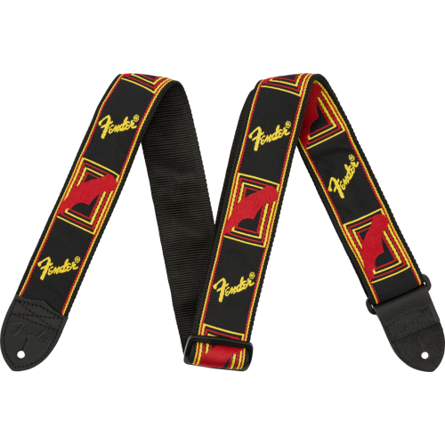 Fender Monogrammed Czarny/Żółty/Czerwony pasek