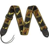 Fender Monogrammed Czarny/Żółty/Brązowy pasek