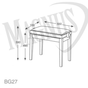 Hidrau Model BG-27 (czarny połysk) ława do pianina