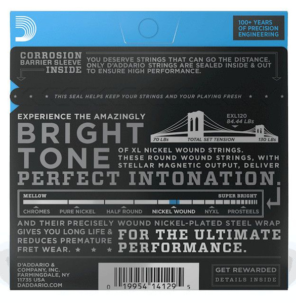 D'Addario EXL 120 Nickel Wound Super Light 9-42