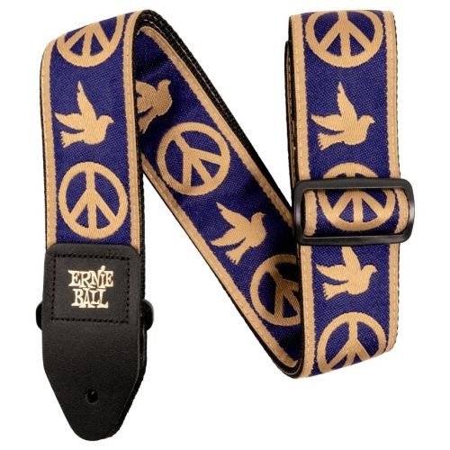Ernie Ball 4699 Navy Blue and Beige Peace Love Dove Jacquard pasek
