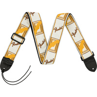 Fender Monogrammed Biały/Brązowy/Żółty pasek