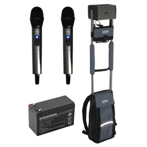 LDM Mobile Voice D216 + mikrofon doręczny x2 + dodatkowy akumulator zestaw pielgrzymkowy zestaw nagłośnieniowy