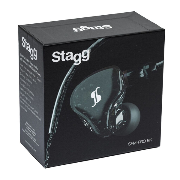Stagg SPM-PRO BK - douszne monitory słuchawkowe słuchawki studyjne