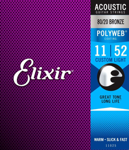 Elixir 11025 PolyWeb Bronze Custom Light 11-52 struny akustyczne struny do gitary akustycznej