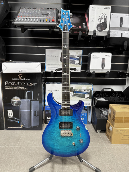 PRS SE Custom 24-08 Quilt Lake Blue - gitara elektryczna - uszkodzona
