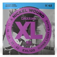 D'Addario EXL 120 Nickel Wound Super Light 9-42