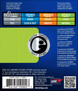 Elixir 19002 Optiweb Super Light 9-42 struny do gitary elektrycznej