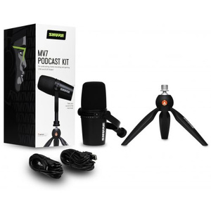 Shure MV7-K BNDL + statyw mikrofon pocastowy