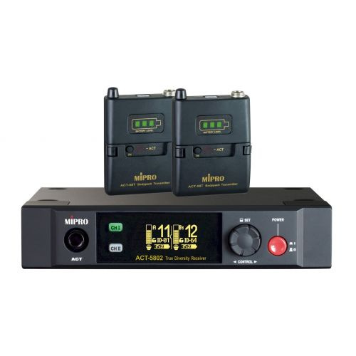 Mipro ACT 5802/ACT 58 T x 2 zestaw bezprzewodowy z 2 nadajnikami bodypack