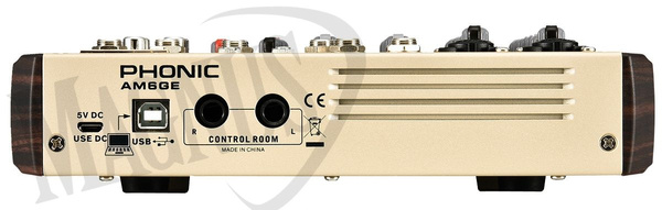 Phonic AM6GE mikser analogowy z interfejsem USB, menu PL, odtwarzaczem (USB/SD) MP3, WAV, FLAC i Bluetooth