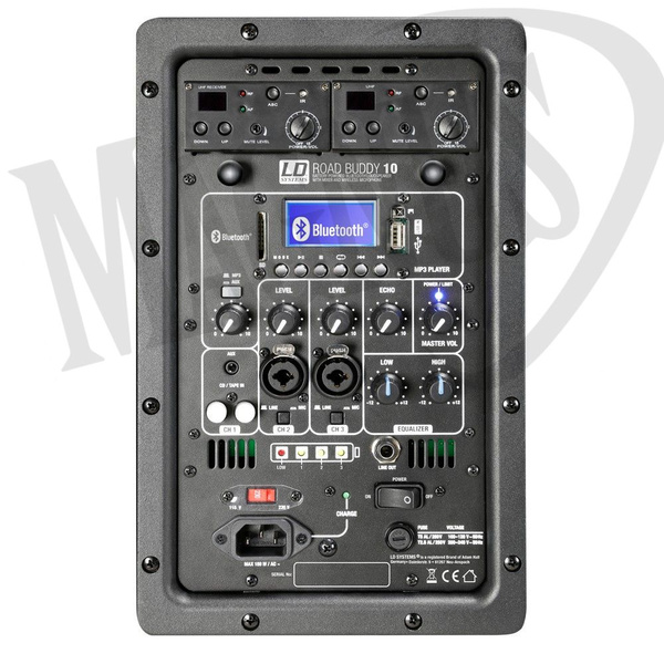 LD Systems ROADBUDDY 10 HHD 2 B6 Zasilana z akumulatorów kolumna Bluetooth z mikserem, 2x mikrofon bezprzewodowy
