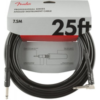 Fender Professional Series kabel Straight/Angle, 25', Black kabel instrumentalny